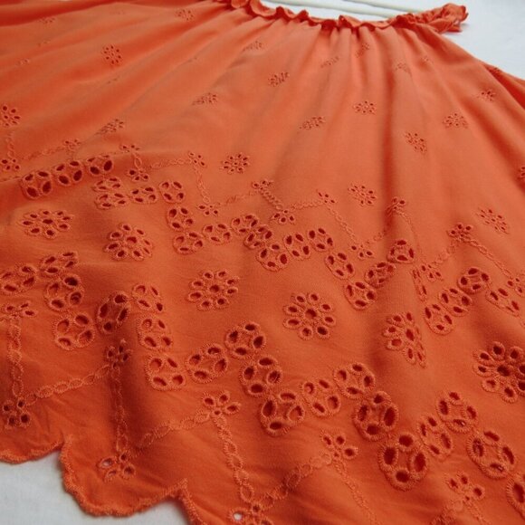 TORRID Women's Orange Eyelet Ruffle Tie Front Tank Top Size 5/5x - Picture 7 of 10
